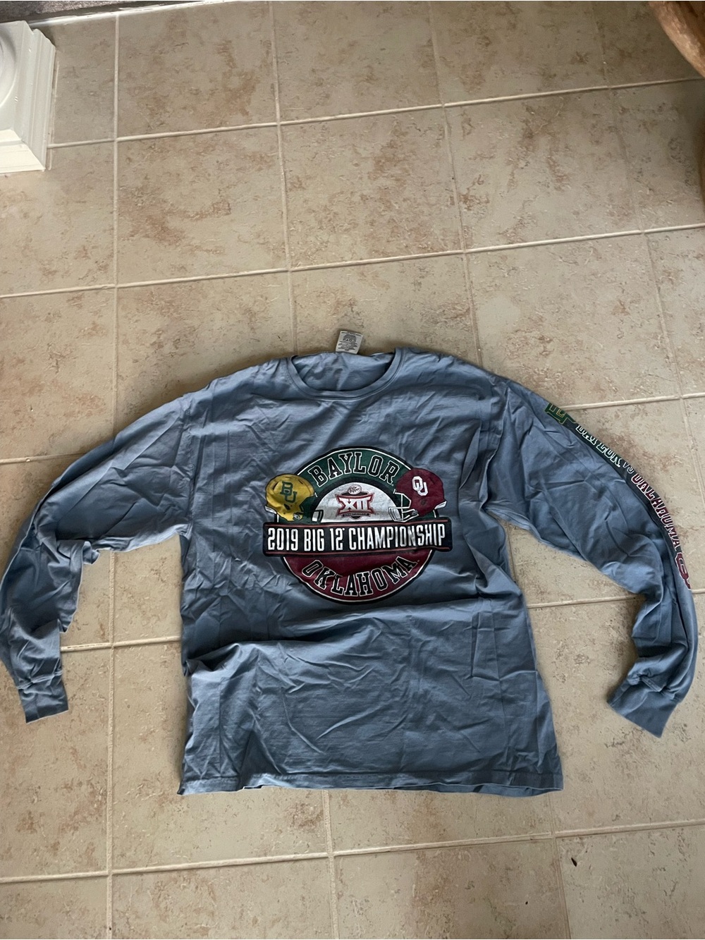 Baylor vs Oklahoma 2019 Big 12 Championship Long Sleeve Shirt - Light Blue